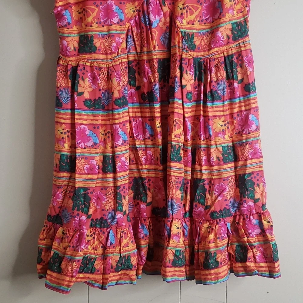 Chelsea & Violet Orange Floral Print Dress Large
